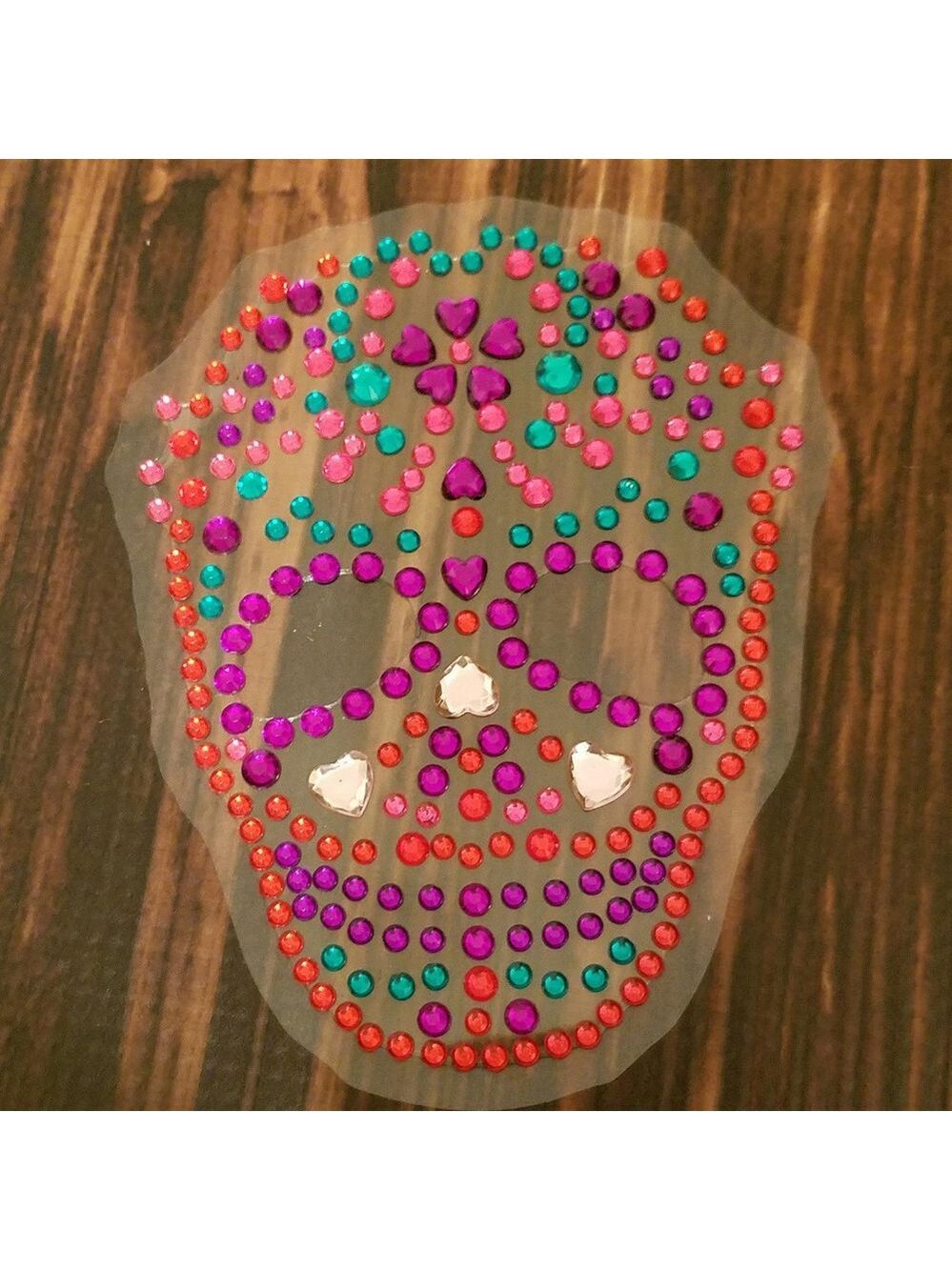 BLING Rhinestone sugar skull sticker Halloween